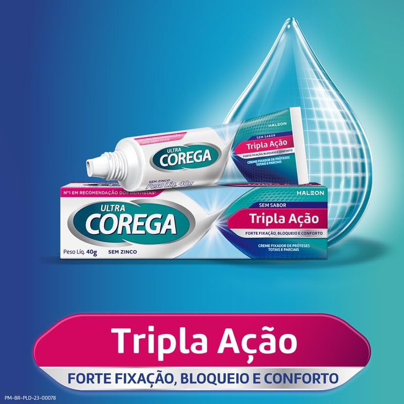 Fixador de Dentaduras Ultra Creme, Corega, Branco, 8,5g | Amazon